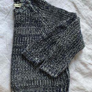 Caron Callahan Navy & White Melange Sweater, Small